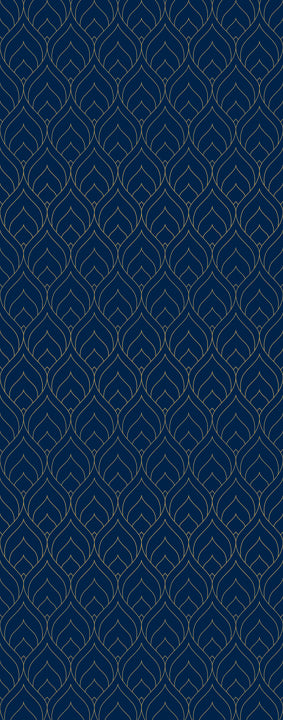 45H Art deco flower-bud blue