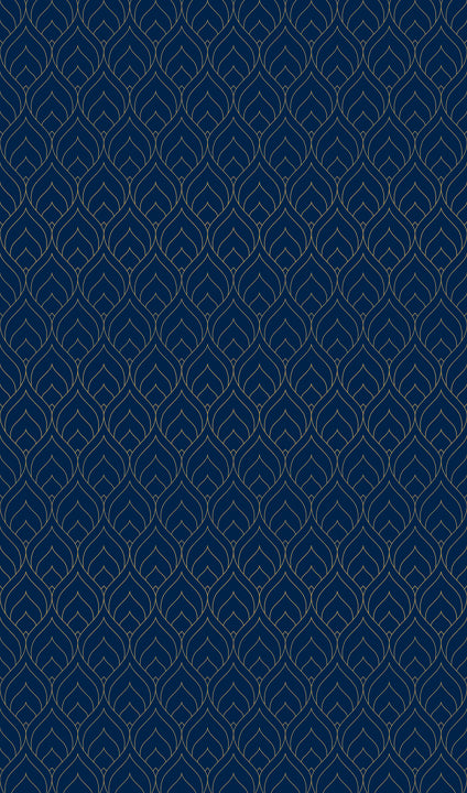 45H Art deco flower-bud blue
