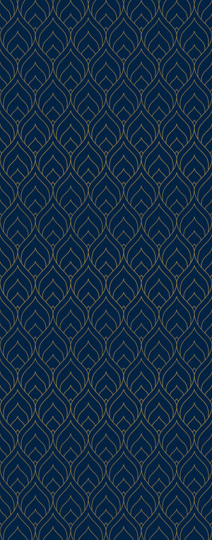 45H Art deco flower-bud blue