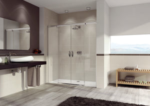 Aura elegance Sliding door, 2-panel with fixed segments in recess 4021