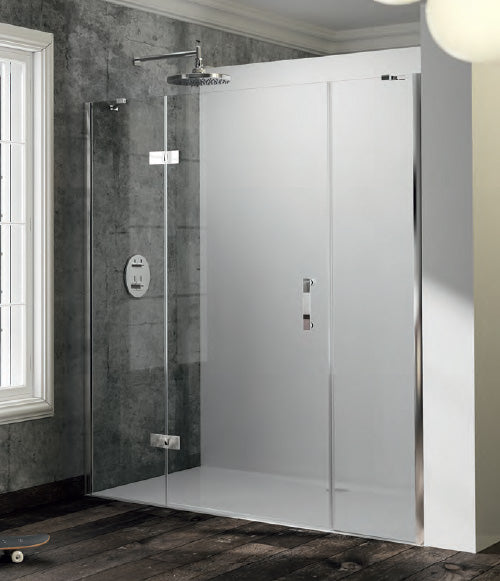 Solva partially framed Swing door with fixed segment and additional section in recess S231