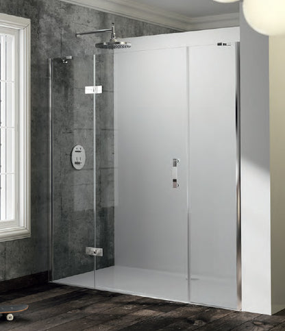 Solva partially framed Swing door with fixed segment and additional section in recess S231