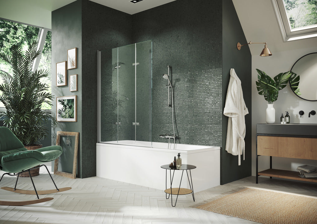 Design pure Bath screen Folding swing door 3-panel 8P65