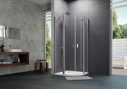 Design pure Quadrant Swing door with fixed segments, 2 panels (1/2) 8P17