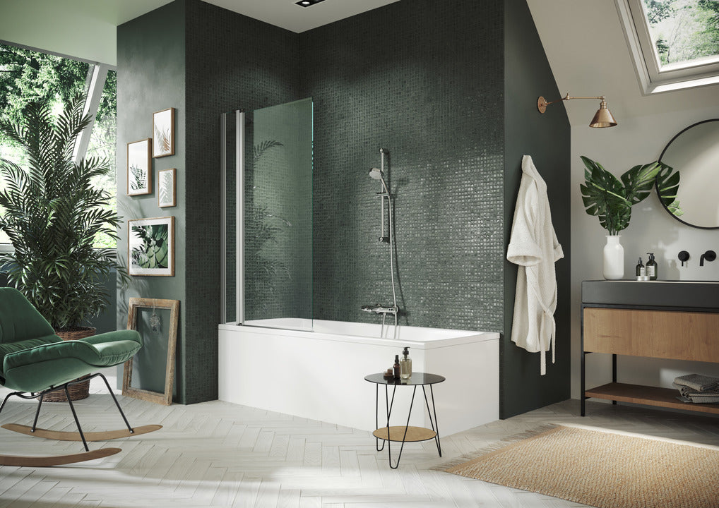 Design pure Bath screen 1-panel with fixed segment 8P20