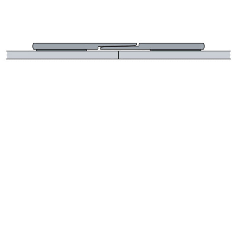 Connecting rail for butt to butt panel mounting