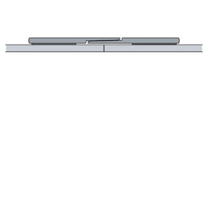 Connecting rail for butt to butt panel mounting