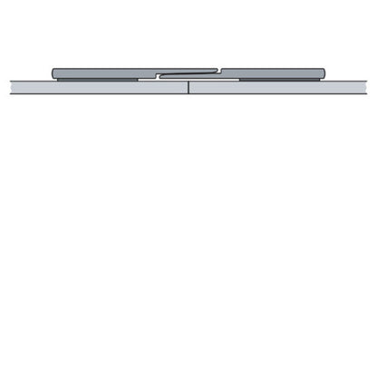 Connecting rail for butt to butt panel mounting