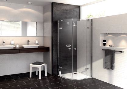 Enjoy pure partially framed Quadrant Swing door with fixed segments 4T15