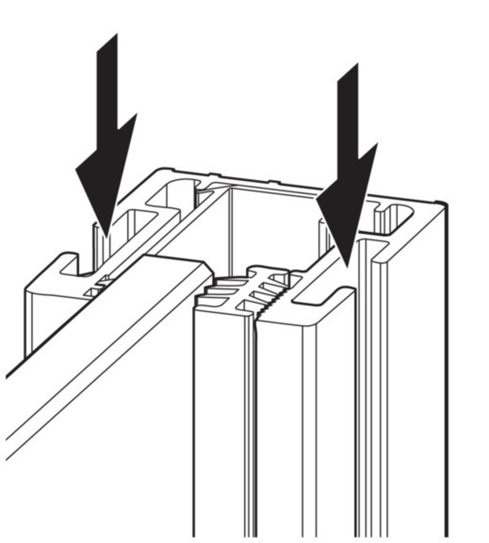 Select+ Kit, inside/outside profile for 10 mm, 8 mm and 6 mm glass
