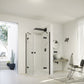 SolvaPro partially framed Swing door with fixed segment for corner entry (1/2) 7T13