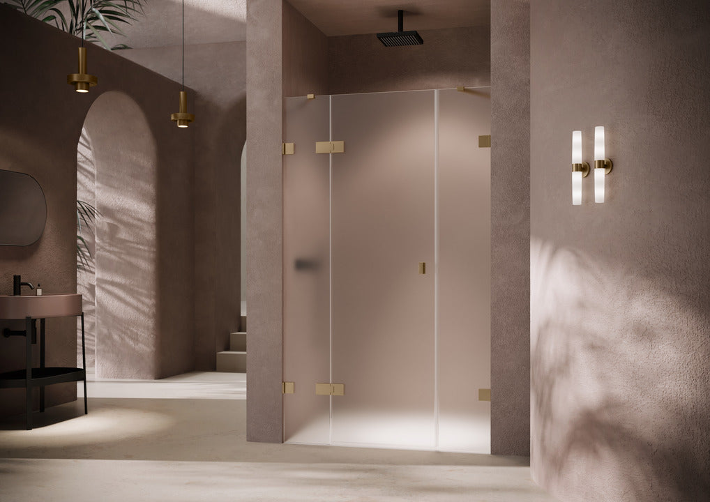 SolvaPro frameless Swing door with fixed segment and additional section in recess 7R14