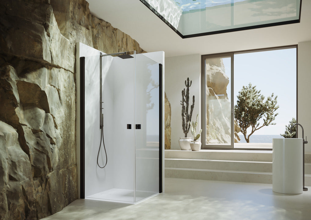 SolvaPro partially framed Swing door for corner entry (1/2) 7T11