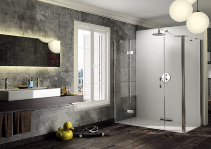 Solva partially framed Swing door with fixed segment and additional section for side panel S235