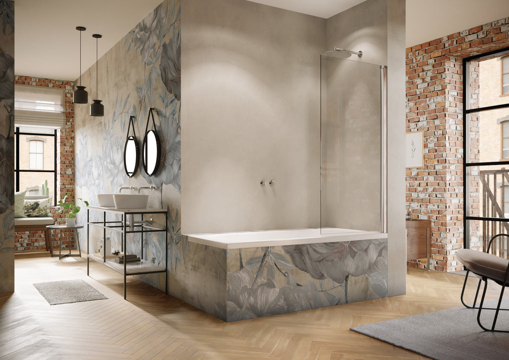 Solva partially framed Bath screen 1-panel S260