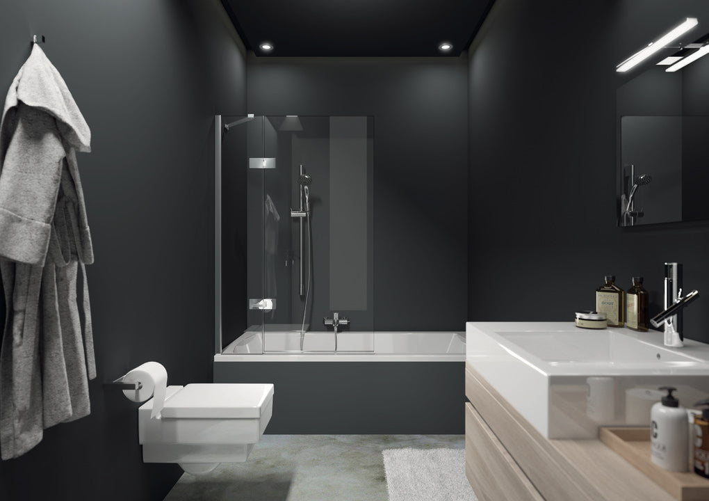 Solva partially framed Bath screen 1-panel with fixed segment S262