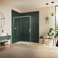 Vita pure partially framed Sliding door, 1-panel with fixed segment for recess and side panel VA00
