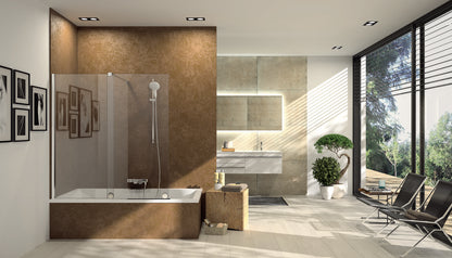 Xtensa pure Bath screen Sliding door, 1-panel with fixed segment XT06